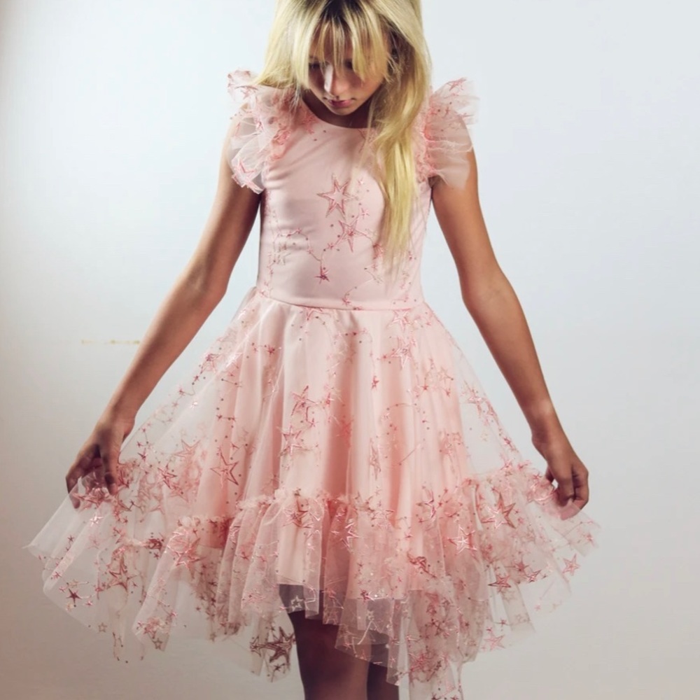 NWT Zoe Ltd “Sadie” tulle pink dress Girls Size 12